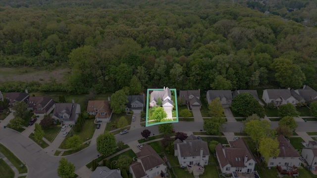 5496 Michael Dr, Ypsilanti, MI 48197 - aerial perspective of suburban area with a forest and property parcel outlined