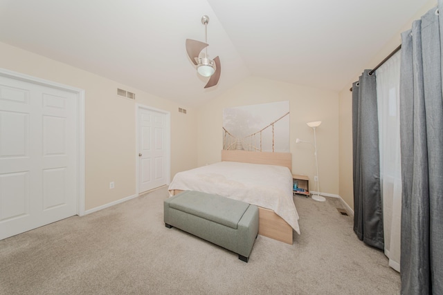 57677 Blossom Valley Trl, New Hudson, MI 48165 - bedroom featuring carpet, lofted ceiling, a ceiling fan, and baseboards