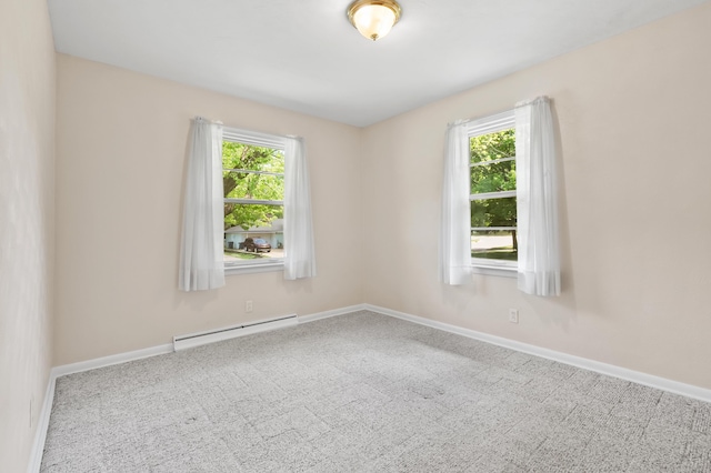 8118 Bruning St, Portage, MI 49002 - empty room with a baseboard radiator, carpet, and plenty of natural light