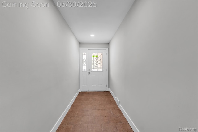 22929 Wrexford Dr, Southfield, MI 48033 - doorway to outside featuring baseboards and recessed lighting