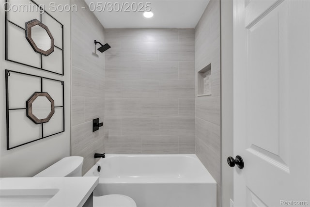 22929 Wrexford Dr, Southfield, MI 48033 - full bathroom with toilet, vanity, and shower / bathtub combination