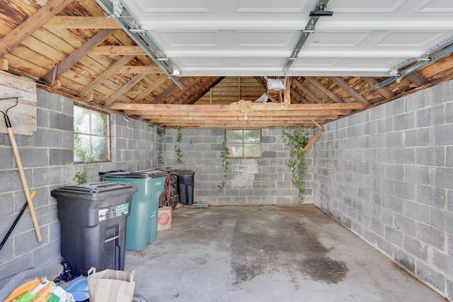 view of garage