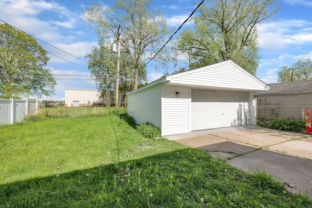 view of detached garage