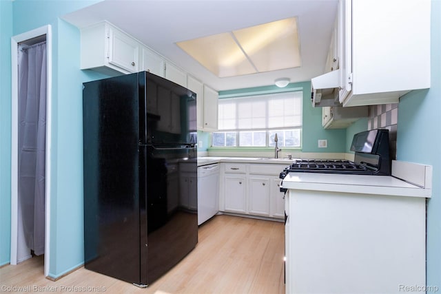 3531 Burbank Dr, Ann Arbor, MI 48105 - kitchen featuring freestanding refrigerator, a sink, light wood-style flooring, and dishwasher