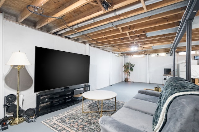 39596 Old Dominion Dr, Clinton Township, MI 48038 - living room featuring finished concrete flooring