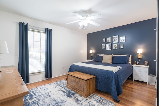 39596 Old Dominion Dr, Clinton Township, MI 48038 - bedroom with wood finished floors and a ceiling fan