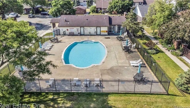 39596 Old Dominion Dr, Clinton Township, MI 48038 - community pool featuring a patio area