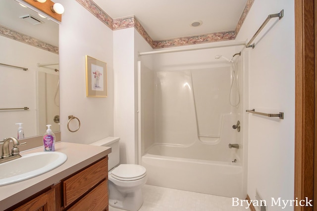 607 Crestview St, Holland, MI 49423 - bathroom with shower / bathtub combination, vanity, and toilet