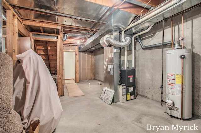 607 Crestview St, Holland, MI 49423 - unfinished basement with gas water heater and heating unit