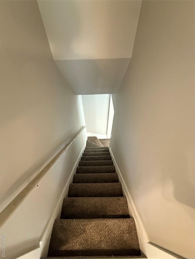 816 12th St, Port Huron, MI 48060 - stairs featuring carpet flooring and baseboards