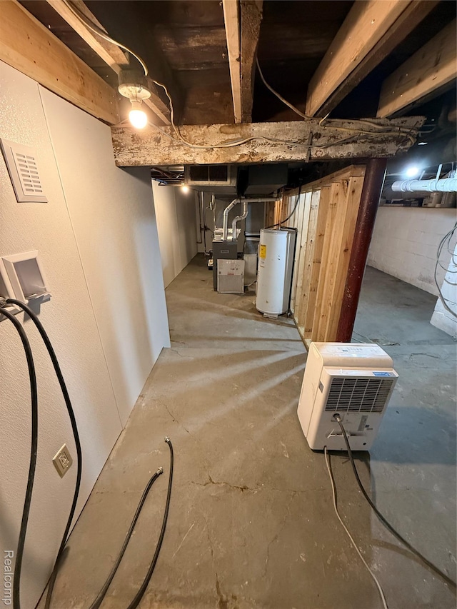 816 12th St, Port Huron, MI 48060 - unfinished below grade area with water heater and heating unit