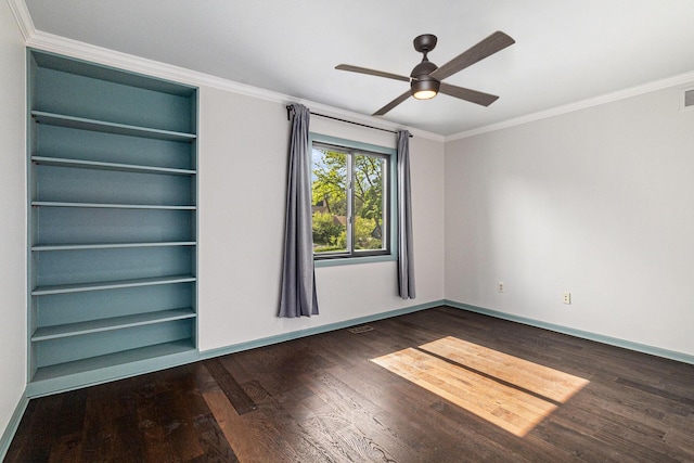2315 Adare Rd, Ann Arbor, MI 48104 - spare room featuring wood finished floors, ornamental molding, baseboards, and ceiling fan
