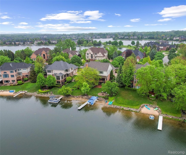 17747 Parkshore Dr, Northville, MI 48168 - aerial view of residential area with a large body of water