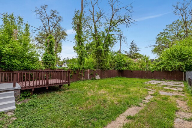 15770 Mansfield St, Detroit, MI 48227 - fenced backyard featuring a deck