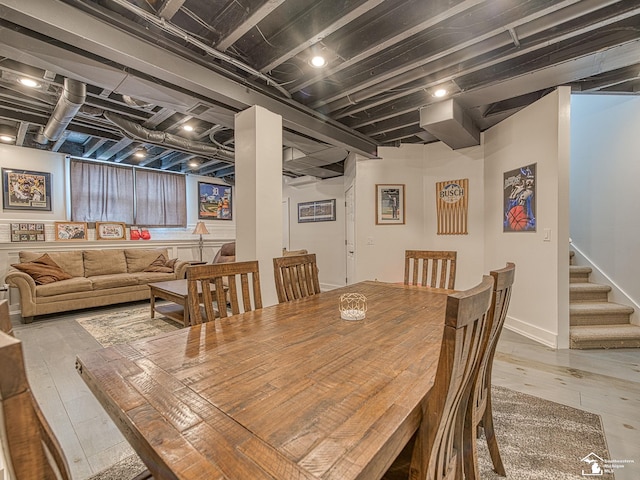 469 Corinth Cir, Dundee, MI 48131 - dining room featuring wood-type flooring and stairs