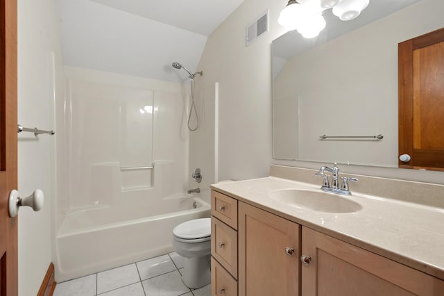 9934 W Fg Ave, Kalamazoo, MI 49009 - bathroom featuring tile patterned flooring, toilet, vanity, and shower / bathtub combination