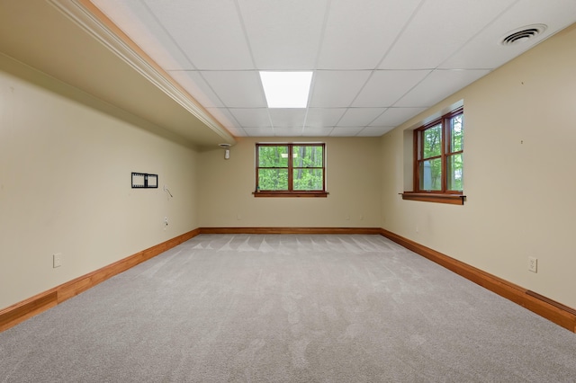9934 W Fg Ave, Kalamazoo, MI 49009 - carpeted empty room featuring baseboards, healthy amount of natural light, and a drop ceiling