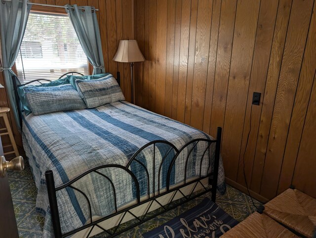 5268 S Arrowhead Trl, Baldwin, MI 49304 - bedroom with wood walls