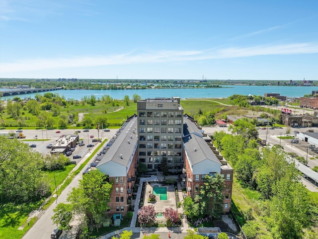 6533 E Jefferson Ave Unit 413W, Detroit, MI 48207 - bird's eye view of a large body of water and a pool