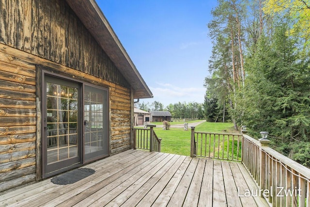 1442 W Tyler Rd, Hart, MI 49420 - deck with a lawn