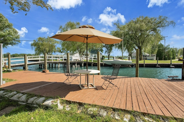 dock featuring a water view