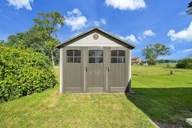 view of shed