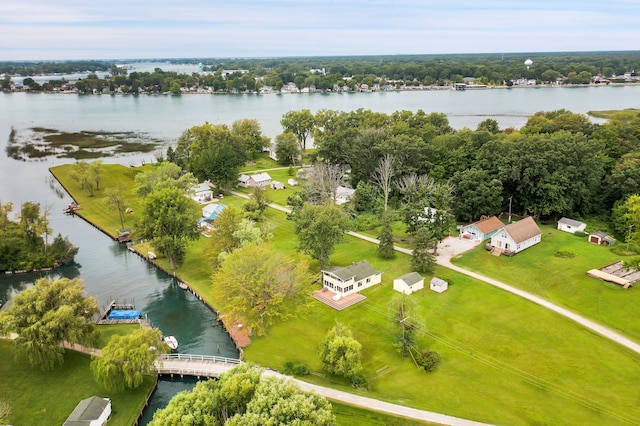 aerial view of a large body of water