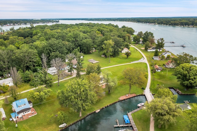 aerial view of a large body of water