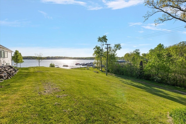 3582 Pratt Dr, Lapeer, MI 48446 - view of green lawn featuring a water view