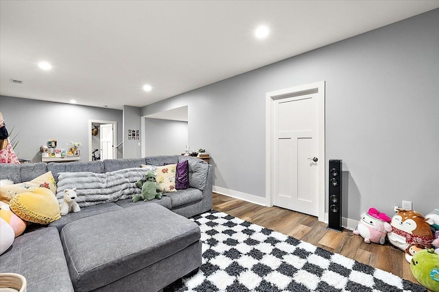 3582 Pratt Dr, Lapeer, MI 48446 - living area with wood finished floors, recessed lighting, and baseboards