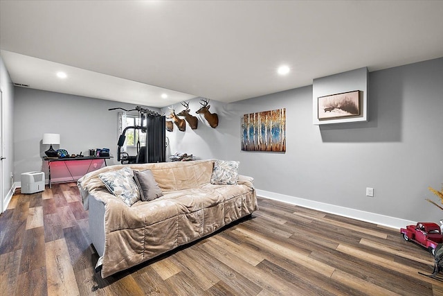 3582 Pratt Dr, Lapeer, MI 48446 - living room with wood finished floors, baseboards, and recessed lighting