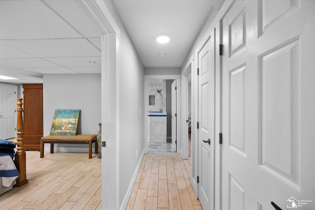 2307 Tecumseh Dr, Brooklyn, MI 49230 - hall with light wood-style flooring, baseboards, and recessed lighting