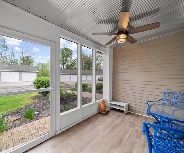 1379 Millbrook Trl, Ann Arbor, MI 48108 - unfurnished sunroom with a ceiling fan