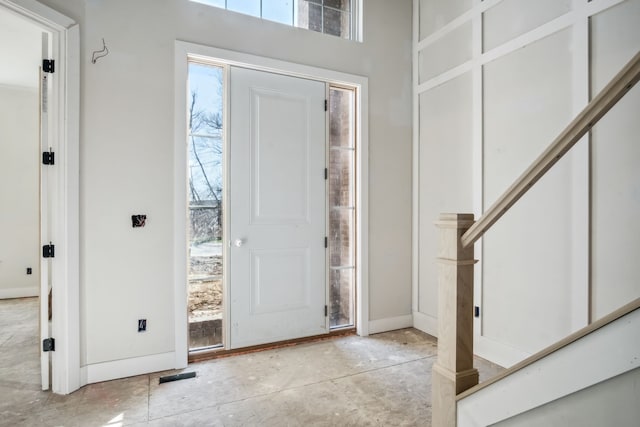 45070 Twin River Dr, Macomb, MI 48044 - foyer entrance with stairway and baseboards