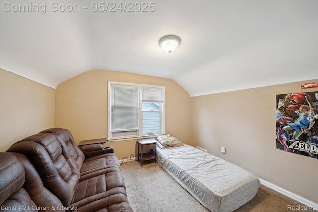 1216 E George Ave, Hazel Park, MI 48030 - carpeted bedroom with lofted ceiling and baseboards