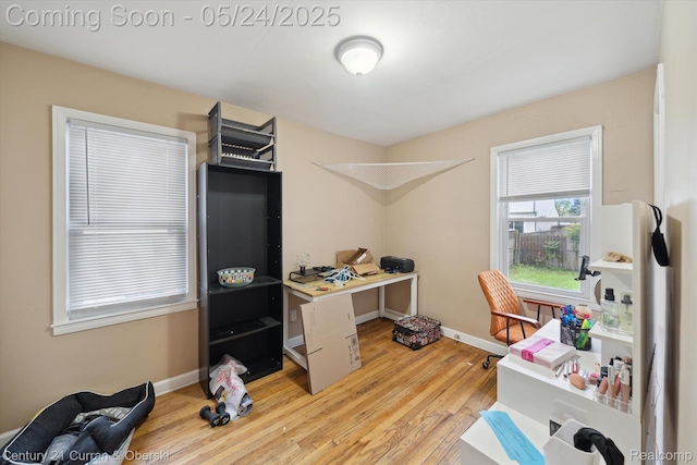 1216 E George Ave, Hazel Park, MI 48030 - office area with wood finished floors and baseboards