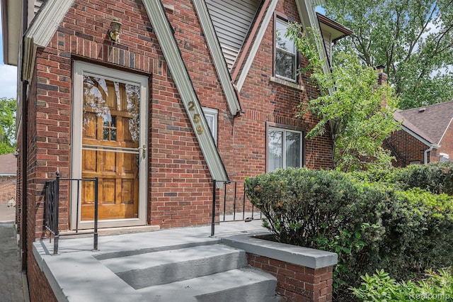 259 Navajo Ave, Pontiac, MI 48341 - doorway to property with brick siding