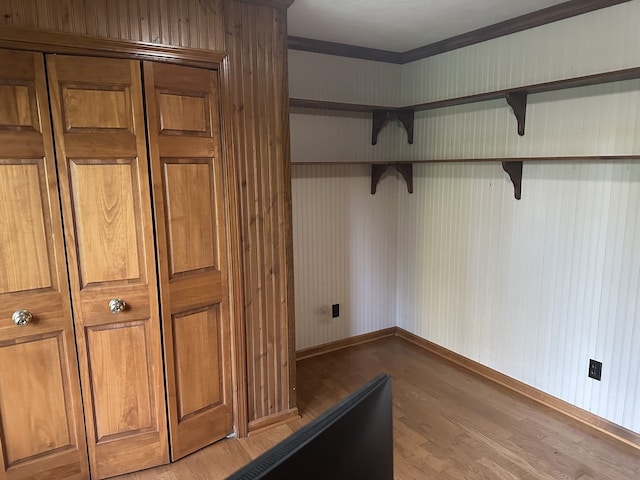 spacious closet with light wood finished floors