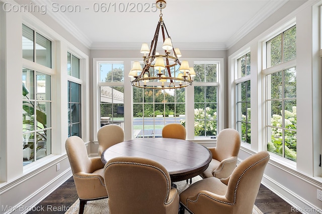1475 Tottenham Rd, Bloomfield Hills, MI 48301 - sunroom with healthy amount of natural light and a chandelier