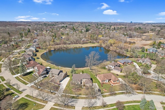 6655 Mountain Dr, Troy, MI 48098 - aerial view of property and surrounding area with a nearby body of water and nearby suburban area