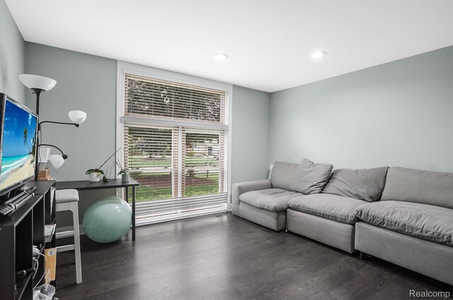 6655 Mountain Dr, Troy, MI 48098 - living area featuring wood finished floors and recessed lighting
