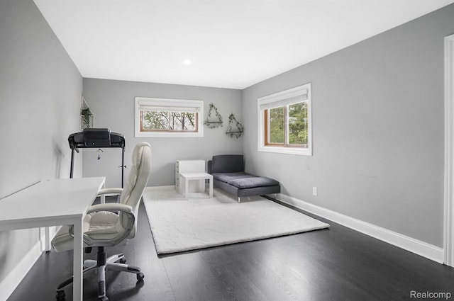 6655 Mountain Dr, Troy, MI 48098 - office space with baseboards, dark wood-type flooring, and recessed lighting