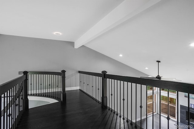 6655 Mountain Dr, Troy, MI 48098 - corridor with wood finished floors, recessed lighting, and an upstairs landing