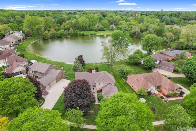 6655 Mountain Dr, Troy, MI 48098 - aerial perspective of suburban area featuring a large body of water