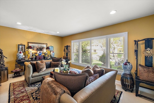 1301 Fairway Dr, Birmingham, MI 48009 - carpeted living area with recessed lighting and baseboards