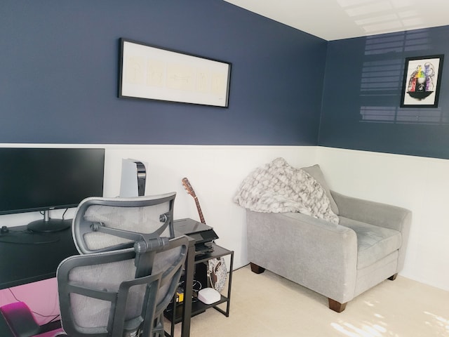 office area featuring carpet floors