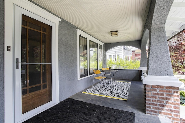 view of patio with a porch