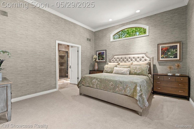 4563 Haverhill, Commerce Twp, MI 48382 - carpeted bedroom with crown molding and baseboards