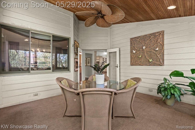 4563 Haverhill, Commerce Twp, MI 48382 - sunroom / solarium with a ceiling fan and outdoor dining area
