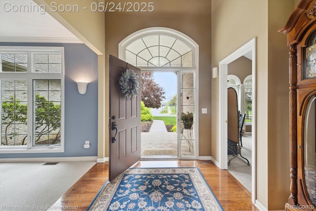 921 Gleneagles, Highland, MI 48357 - foyer with plenty of natural light, wood finished floors, and a high ceiling